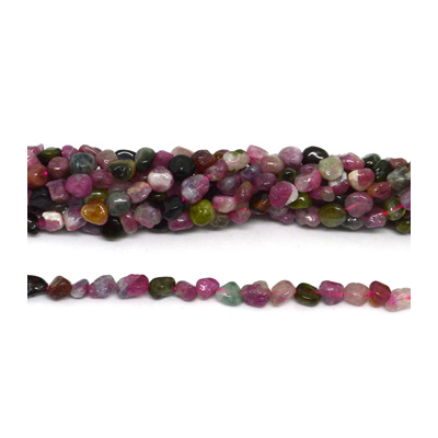 Tourmaline polished nugget 8x10mm strand approx 66 beads