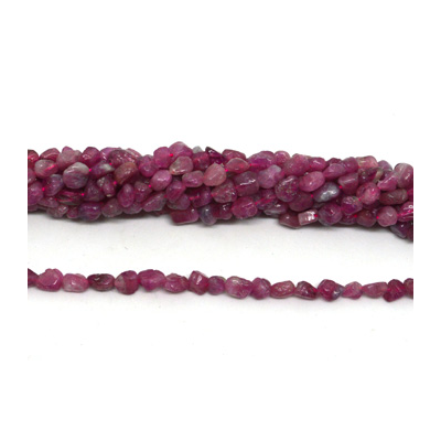 Pink Tourmaline polished nugget 6x8mm strand approx 67 beads