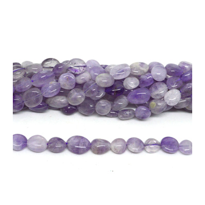 Lavender Amethyst polished nugget 8x10mm strand approx 41 beads