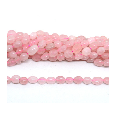 Rose Quartz polished nugget 8x10mm strand approx 39 beads