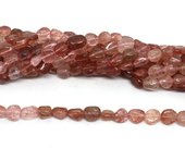 Strawberry Quartz polished nugget 8x10mm strand approx 44 beads-beads incl pearls-Beadthemup