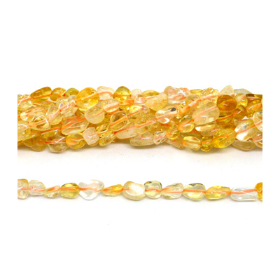 Citrine polished nugget 6x8mm strand approx 50 beads
