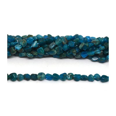 Apatite polished nugget 6x8mm strand approx 66 beads