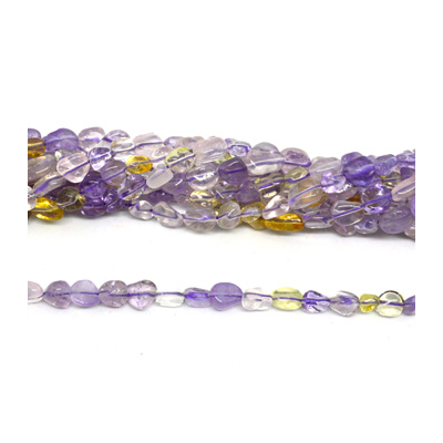 Ametrine polished nugget 6x8mm strand approx 56 beads
