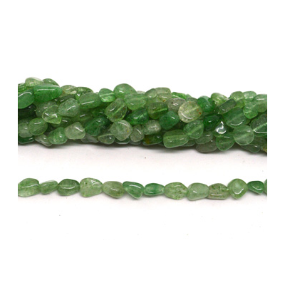 Green Strawberry Quartz polished nugget 8x10mm strand approx 43 beads