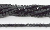 Black Spinel Faceted Cube 4mm 93 beads per strand-beads incl pearls-Beadthemup