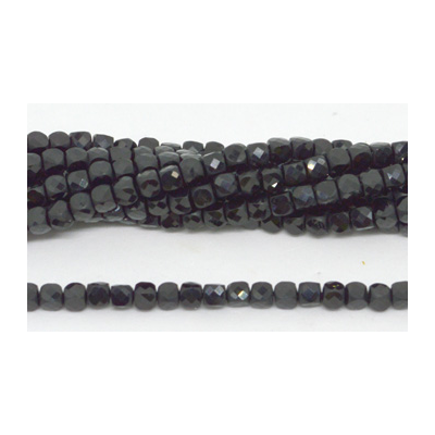 Black Spinel Faceted Cube 4mm 93 beads per strand