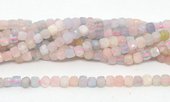 Beryl Faceted Cube 4mm  96beads per strand-beads incl pearls-Beadthemup