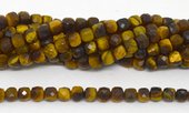 Tiger Eye Faceted Cube 5mm 72 beads per strand-beads incl pearls-Beadthemup