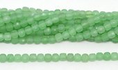 Aventurine green Faceted Cube 5mm 74 beads per strand-beads incl pearls-Beadthemup