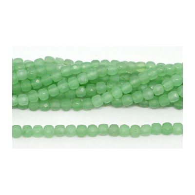 Aventurine green Faceted Cube 5mm 74 beads per strand
