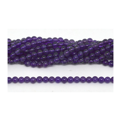 Amethyst Dark polished round 4mm 93 beads per strand