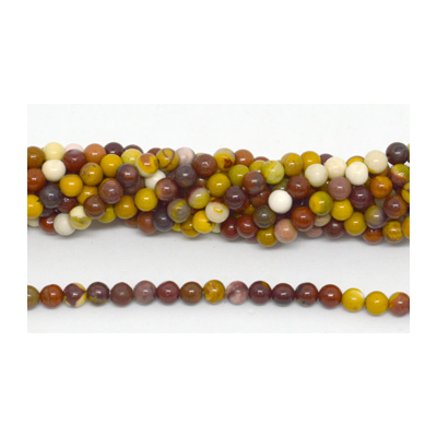 Mookaite polished round 4mm 93 beads per strand