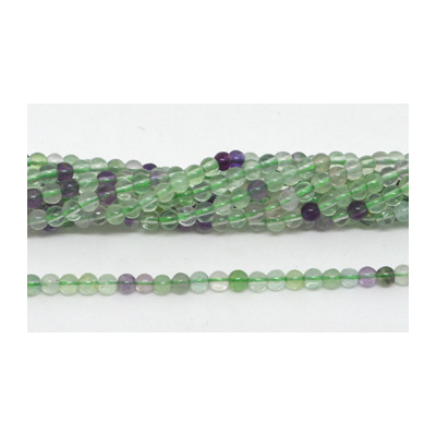 Flourite polished round 4mm 93 beads per strand