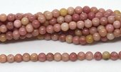 Rhodonite polished round 4mm 93 beads per strand-beads incl pearls-Beadthemup