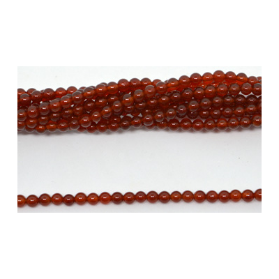 Carnelian A polished round 4mm 90 beads per strand