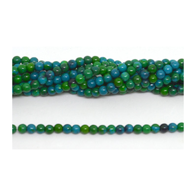 Synthetic Azurite Malachite polished round 4mm 93 beads per strand