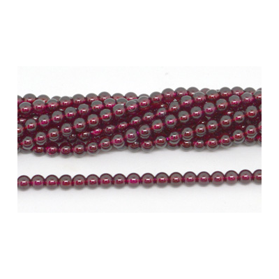 Garnet polished round 4mm 93 beads per strand