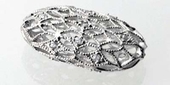 Sterling Silver Bead Oval Flat CZ 19x11mm 1 pack-findings-Beadthemup