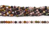 Tourmaline polished round 4mm strand 84 beads-beads incl pearls-Beadthemup