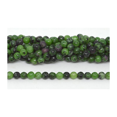 Ruby Zoisite polished round 6mm 63 beads per strand