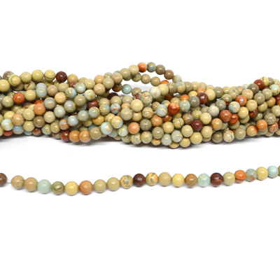 Opal African blue polished round 6mm 63 beads per strand