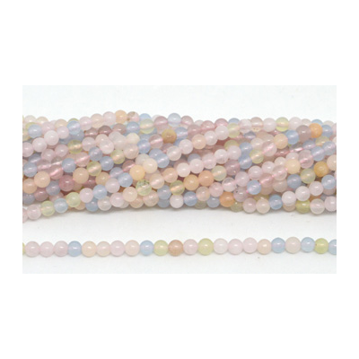 Beryl polished round 4mm 93 beads per strand