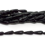 Onyx 6x16mm Faceted Teardrop beads per strand 25Beads-beads incl pearls-Beadthemup