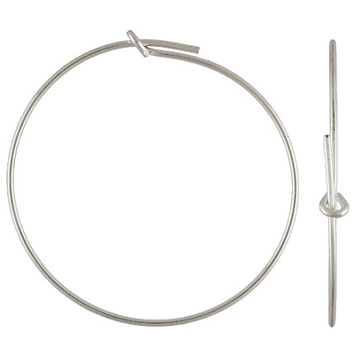 Sterling Silver Beading Hoop .7x30mm pair