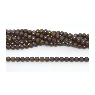 Fresh Water Pearl round 7-7.5mm brown approx 57 Pearl