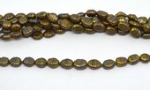 Fresh Water Pearl 12mm Rice Ridged Brown beads per strand 29-beads incl pearls-Beadthemup
