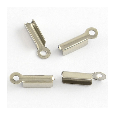 Stainless Steel Fold Over Cord Ends 11x3x2.5mm small 20 pack