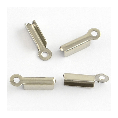 Stainless Steel Fold Over Cord Ends 11x3x2.5mm small 20 pack