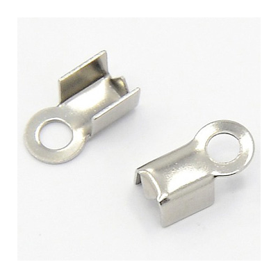 Stainless Steel Fold Over Cord Ends 8x4x4mm medium 20 pack