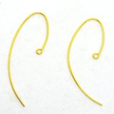 Sterling Silver gold plate Sheppard 50mm 0.8mm thick 1 pair-findings-Beadthemup