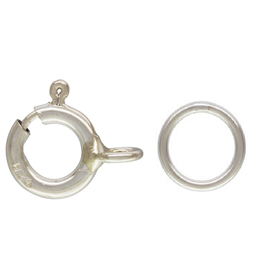 Sterling silver Clasp bolt 5mm + 5mm jump ring 5 sets