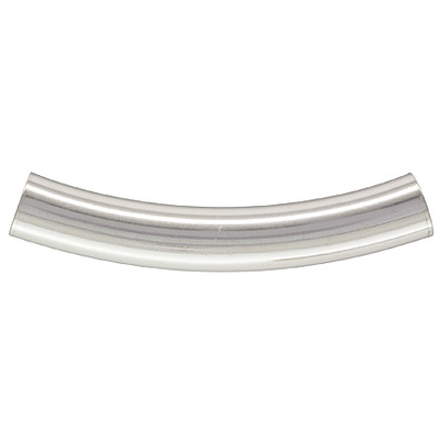 Sterling silver Curved tube 3x20mm 2 pack