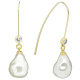 Long Pearl Sparkling CZ Earring-jewellery-Beadthemup