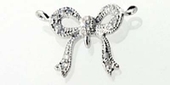 Sterling Silver Connecter CZ 12mm bow-findings-Beadthemup