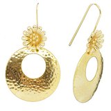 Sun and Flower gold earrings-jewellery-Beadthemup