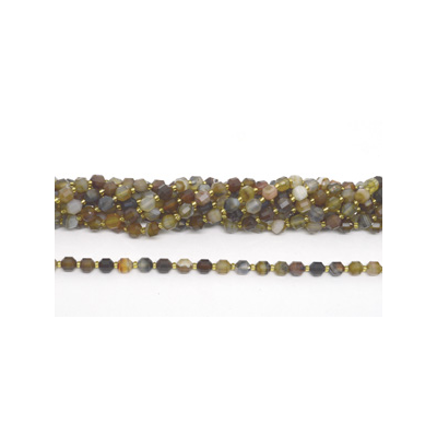 Coffee Stripe Agate fac.Energy bar cut 8mm str 38 beads