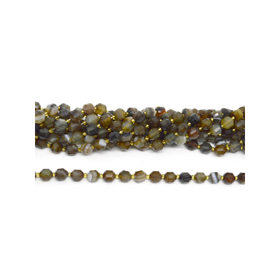 Coffee Stripe Agate fac.Energy bar cut 10mm str 33 beads