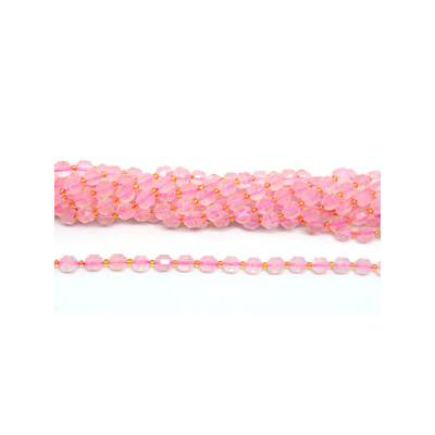 Rose Quartz fac.Energy bar cut 8mm str 38 beads