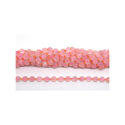 Rose Quartz fac.Energy bar cut 10mm str 33 beads