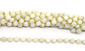 White Moonstone fac.Energy bar cut 8mm str 38 beads-beads incl pearls-Beadthemup