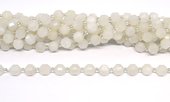 White Moonstone fac.Energy bar cut 8mm str 38 beads-beads incl pearls-Beadthemup