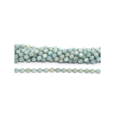 Aquamarine fac.Energy bar cut 8mm str 38 beads