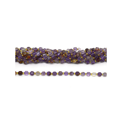 Super 7 (Auralite) fac.Energy bar cut 8mm str 38 beads