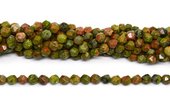 Unakite fac.diamond cut 8mm str 44 beads-beads incl pearls-Beadthemup