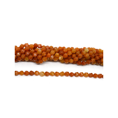 Red Aventurine fac.diamond cut 10mm str 38 beads